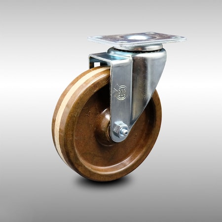 Service Caster 5 Inch SS High Temp Phenolic Wheel Swivel Top Plate Caster SCC-SS20S514-PHSHT